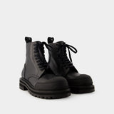 Dada Combat Ankle Boots - Marni - Leather - Black