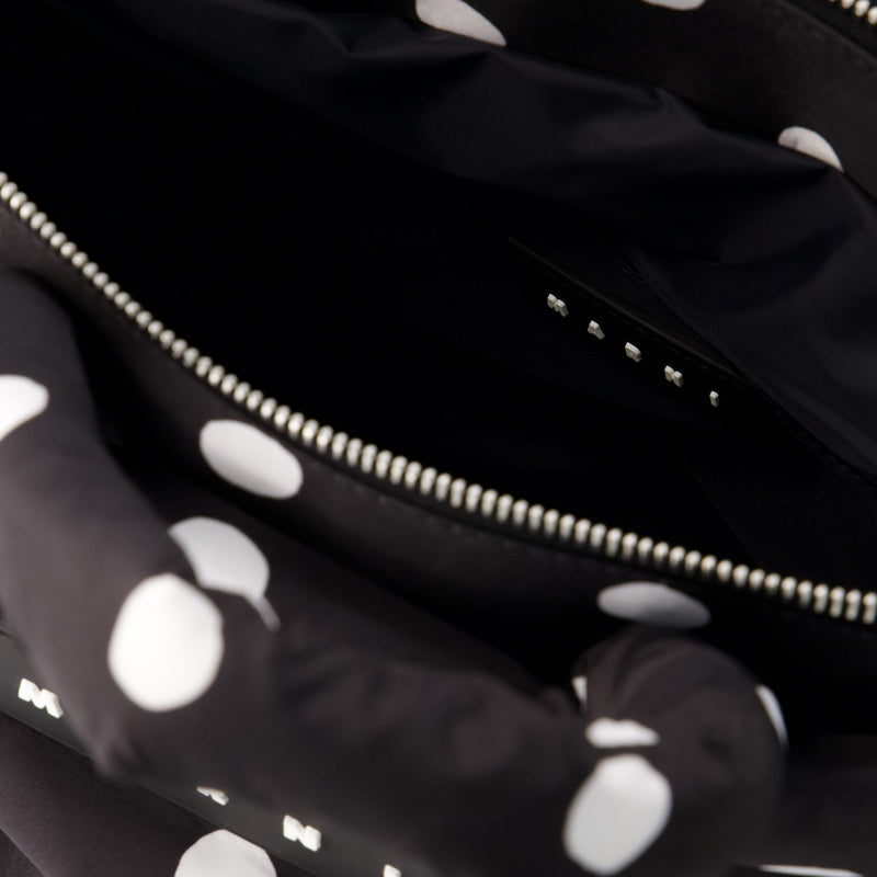 Ew Dots Print Tote Bag - Marni - Leather - Black