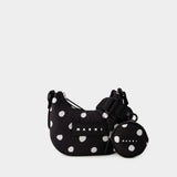Dots Print Hobo Bag - Marni - Leather - Black