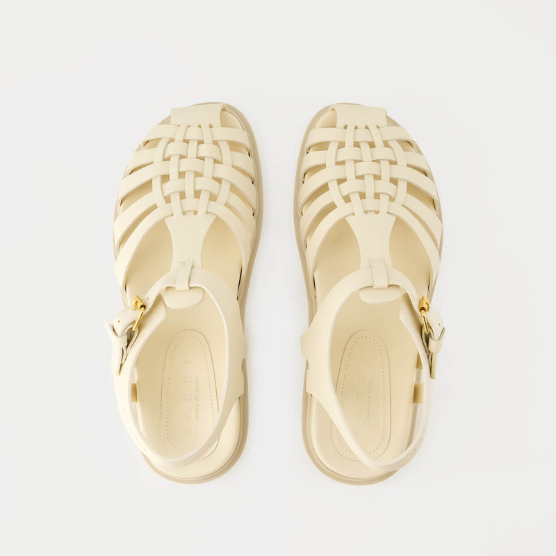 Calzature Sandals - Marni - Leather - White
