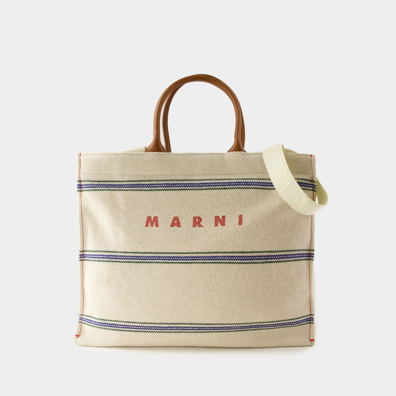 Pelletteria Uomo Shopper Bag - Marni - Cotton - Beige