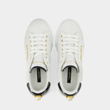 Portofino Sneakers - Dolce & Gabbana -  White/Gold - Leather