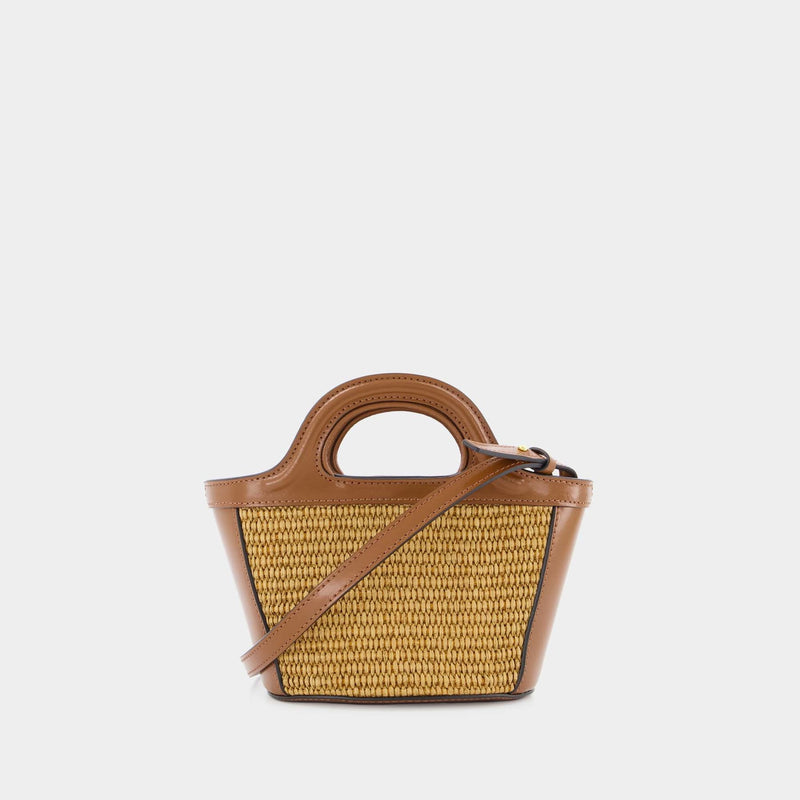 Tropicalia Micro Shopper Bag - Marni - Raw Sienna - Leather