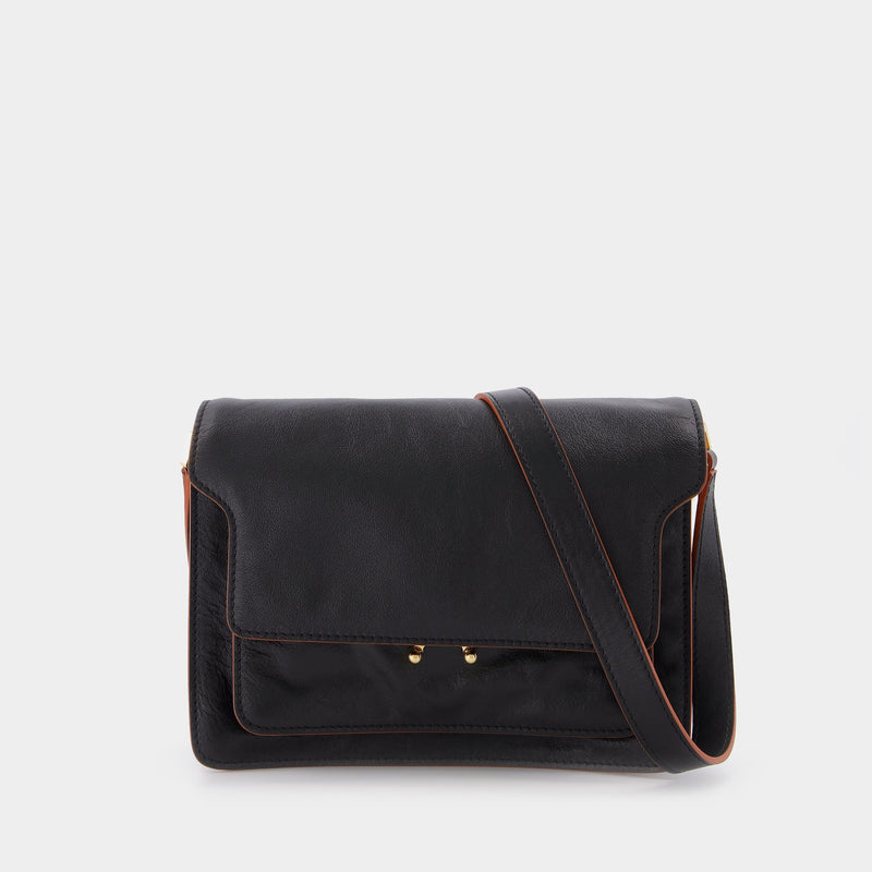 Trunk Leather Shoulder Bag in Black - Marni