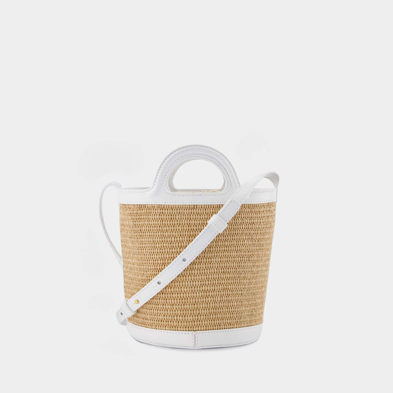 Mini Bucket Handbag Marni Sand Storm/Lily White Leather