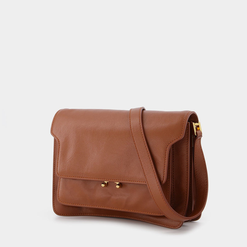 Marni Brown Medium Soft Trunk Shoulder Bag