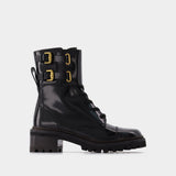 Mallory Boots in Black Brushed Leather