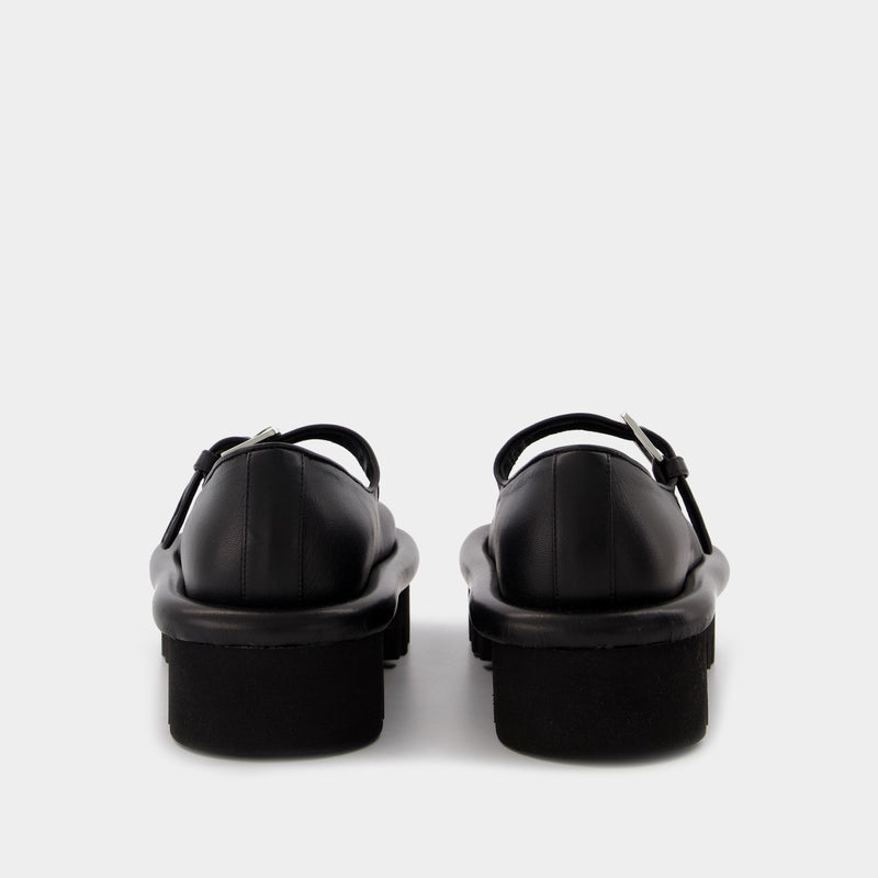 Bumper Chunky Mary Janes in Black Leather