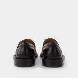 Elastic Loafer in Black Leather