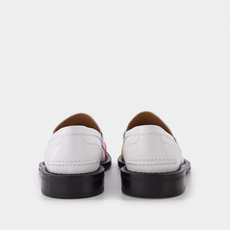 Elastic Loafer in White Leather