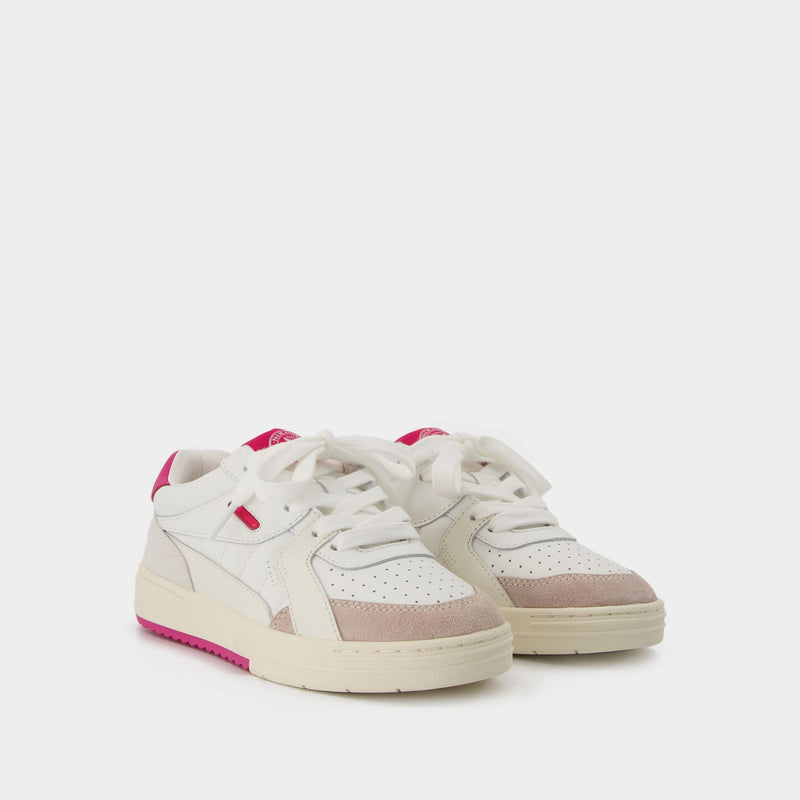 Palm University Sneakers - Palm Angels - Leather -White/Pink