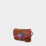 Palm Beach Baguette Bear in Brown and Pink Leather
