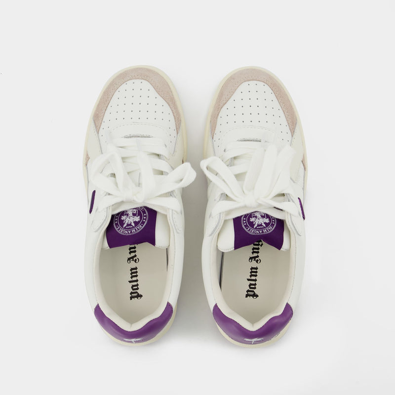 Palm University Sneakers - Palm Angels - White/Purple - Leather