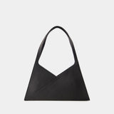 Accordion Baguette Hobo Bag - MM6 Maison Margiela - Leather - Black