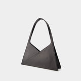 Accordion Baguette Hobo Bag - MM6 Maison Margiela - Leather - Black