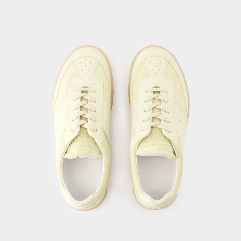 Sneakers - MM6 Maison Margiela - Leather - Beige/White
