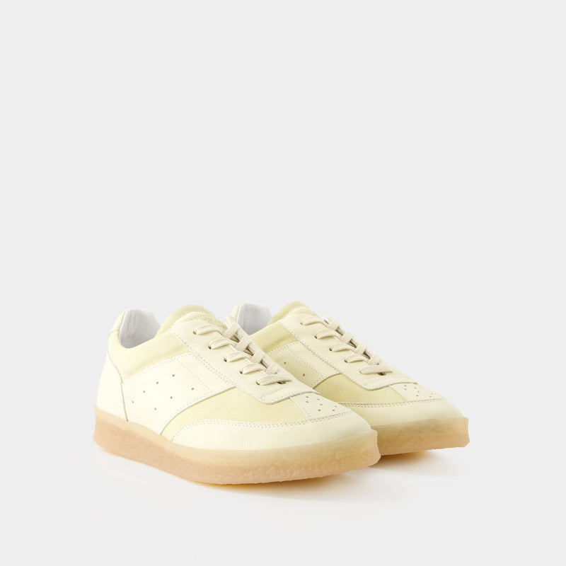 Sneakers - MM6 Maison Margiela - Leather - Beige/White