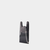 Phone Neck Pouch With Chain  - Maison Margiela - Calfskin - Black