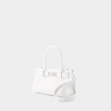 Small Tote Bag - Versace - Leather - White