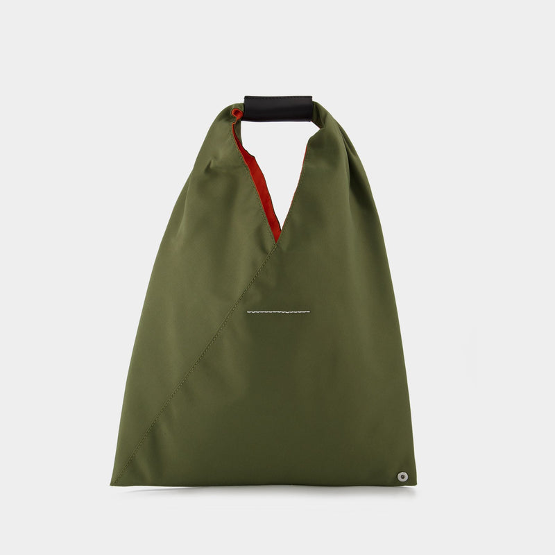 Small Japanese Bag in Khaki Leather