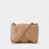 Glam Slam Flap Mini Bag in Beige Leather