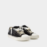 Replica Low Top Sneakers in Black Leather