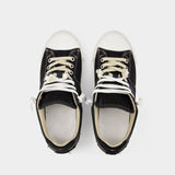 Replica Low Top Sneakers in Black Leather