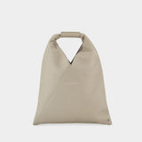 Small Japanese  Tote Bag - Mm6 Maison Margiela -  Silver Birch - Leather