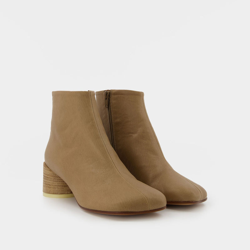 mm6 maison margiela khaki leather boots