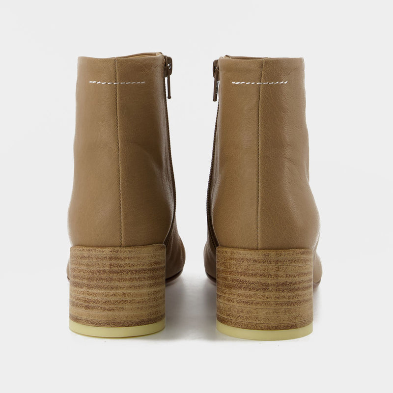 mm6 maison margiela khaki leather boots