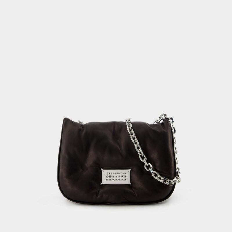 Glam Slam Flap Small Hobo Bag - Maison Margiela - Black - Leather