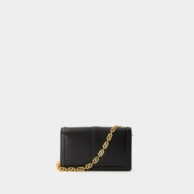 Greca Goddess Wallet On Chain  - Versace - Leather - Black