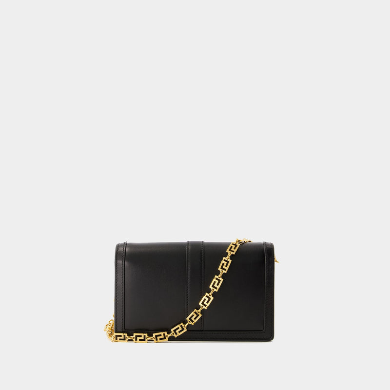 Greca Goddess Wallet On Chain  - Versace - Leather - Black