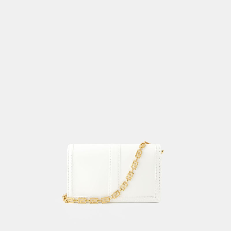 Greca Goddess Wallet On Chain - Versace - Leather - White
