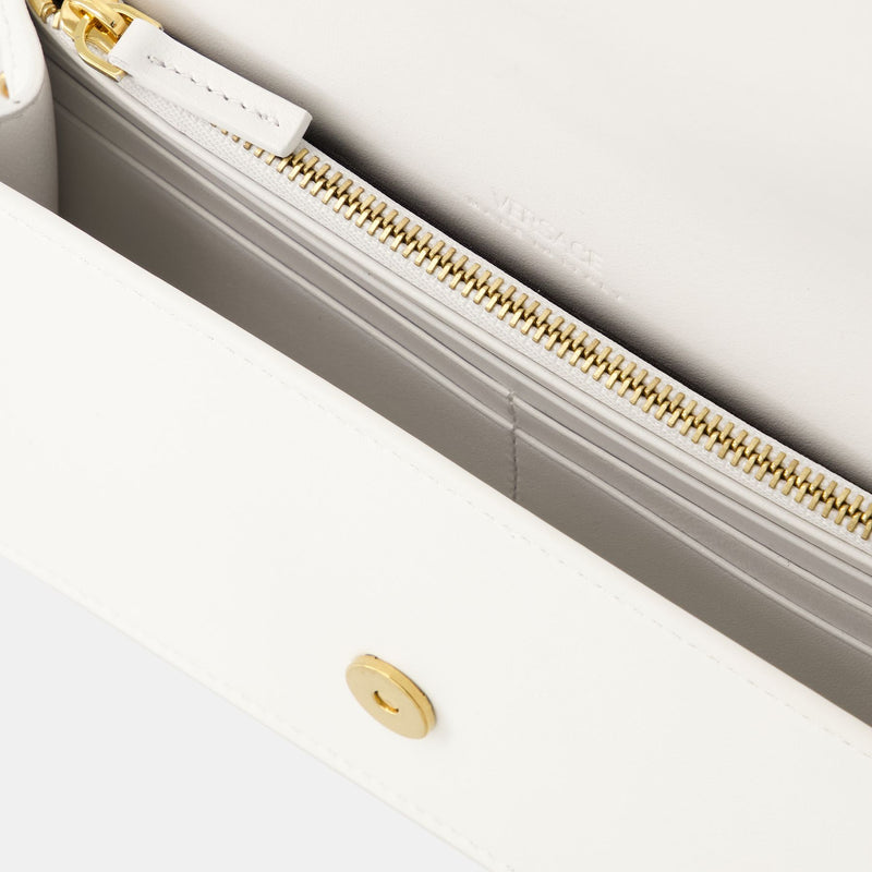 Greca Goddess Wallet On Chain - Versace - Leather - White