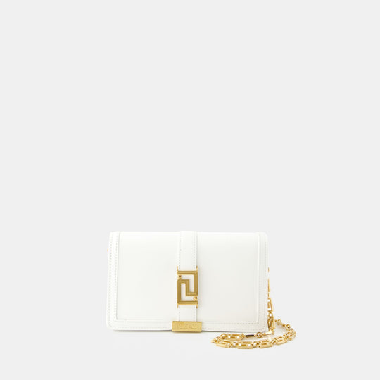 Greca Goddess Wallet On Chain - Versace - Leather - White