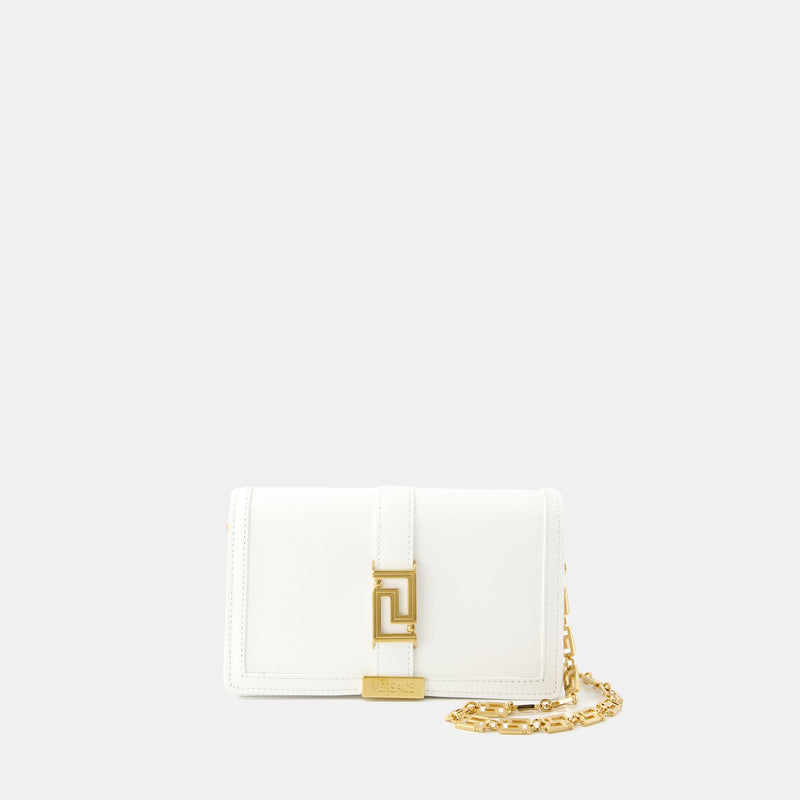 Greca Goddess Wallet On Chain - Versace - Leather - White