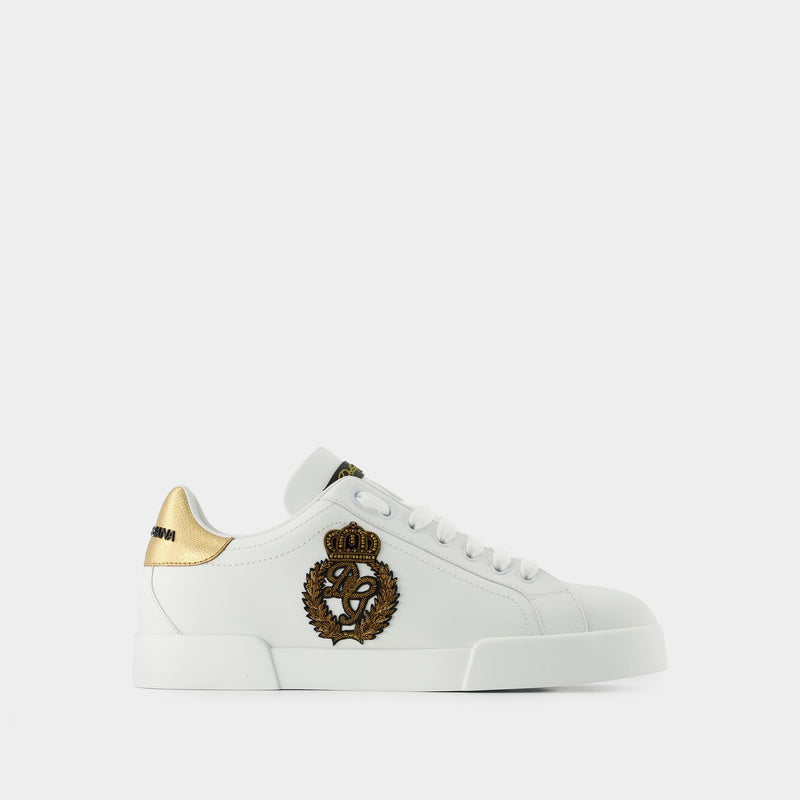 Portofino Sneakers - Dolce & Gabbana - White/Gold - Alligator