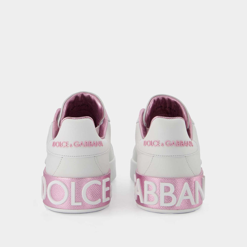 Portofino Sneakers Dolce Gabbana White/Pink Leather