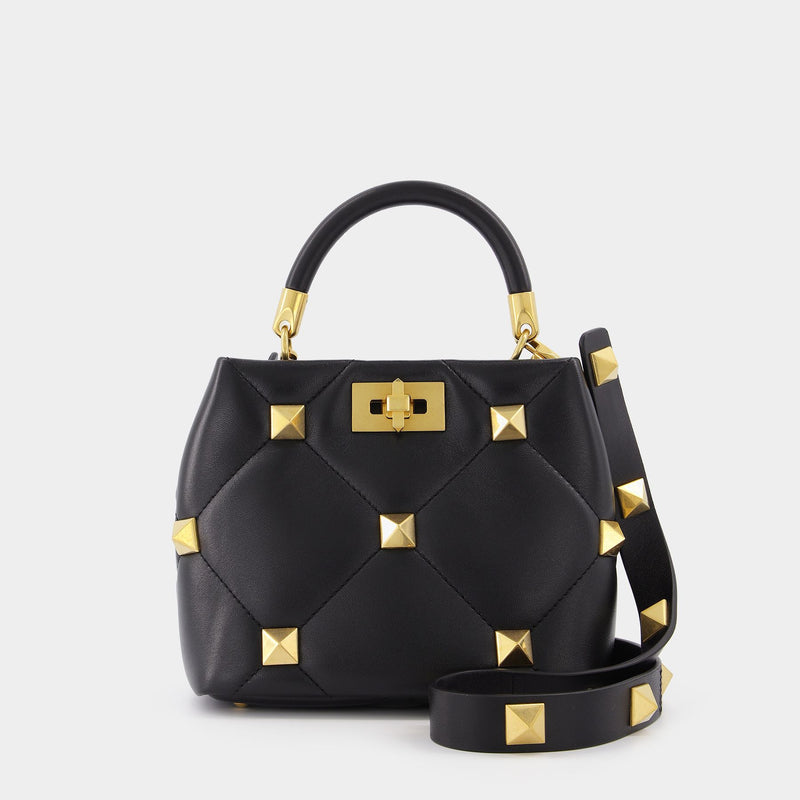 Small Top Handle Bag | Roman Stud The Handle Bag | Nappa Dolce/Antique Brass Macr