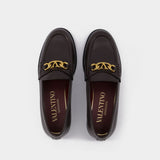 Vlogo Chain Loafer  in Brown Leather