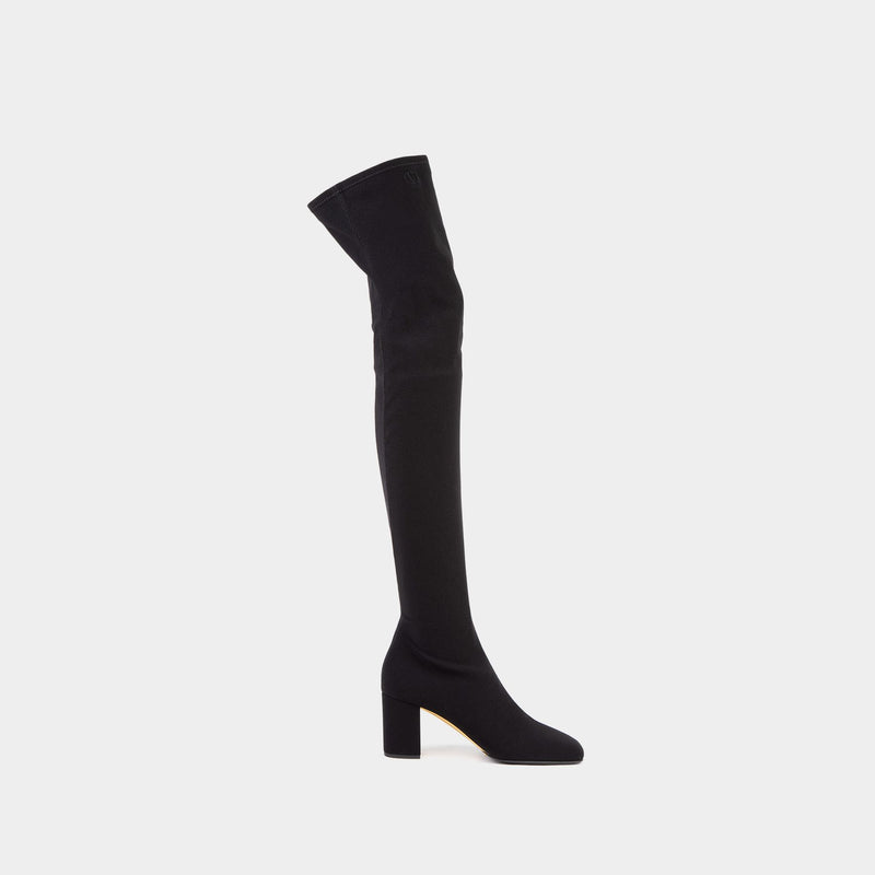 Over The Knee Boot in Black Fabric