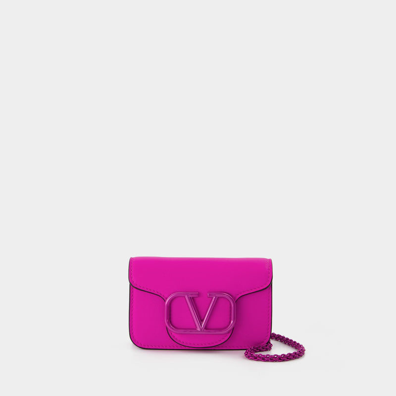 Micro rockstud leather crossbody bag Valentino Garavani Pink in