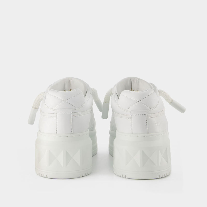 One Stud XL Sneaker in White Leather