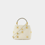 Roman Stud Small Handbag - Valentino Garavani - Ivory - Leather