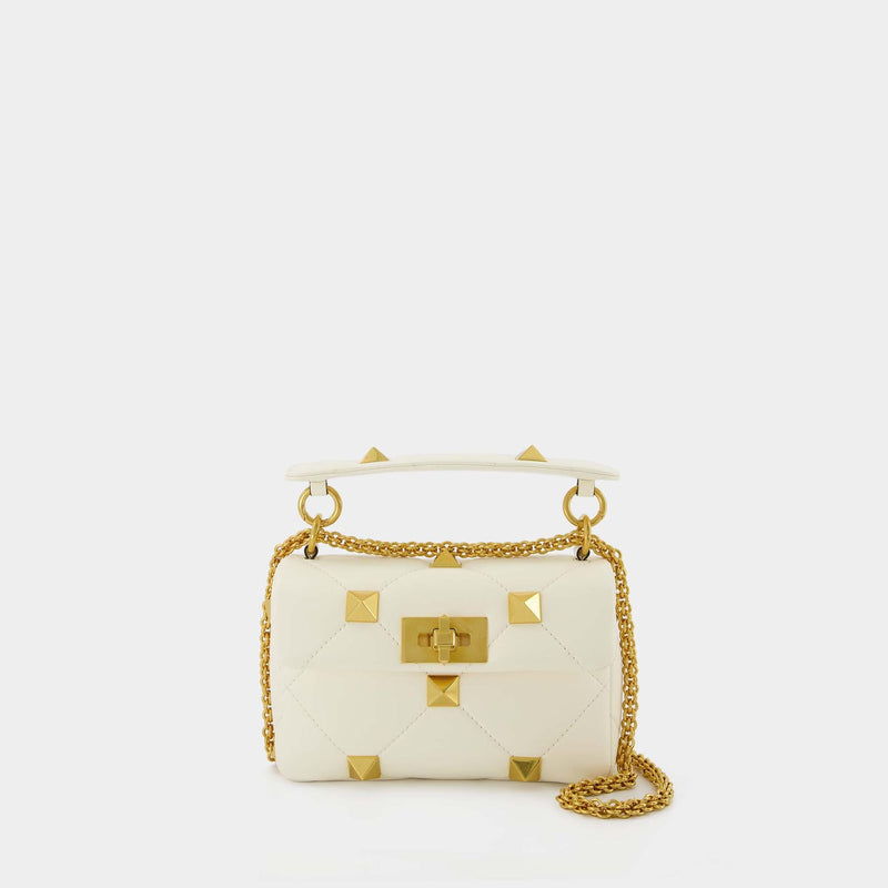 Roman Stud Small Hobo Bag - Valentino Garavani -  Ivory - Leather