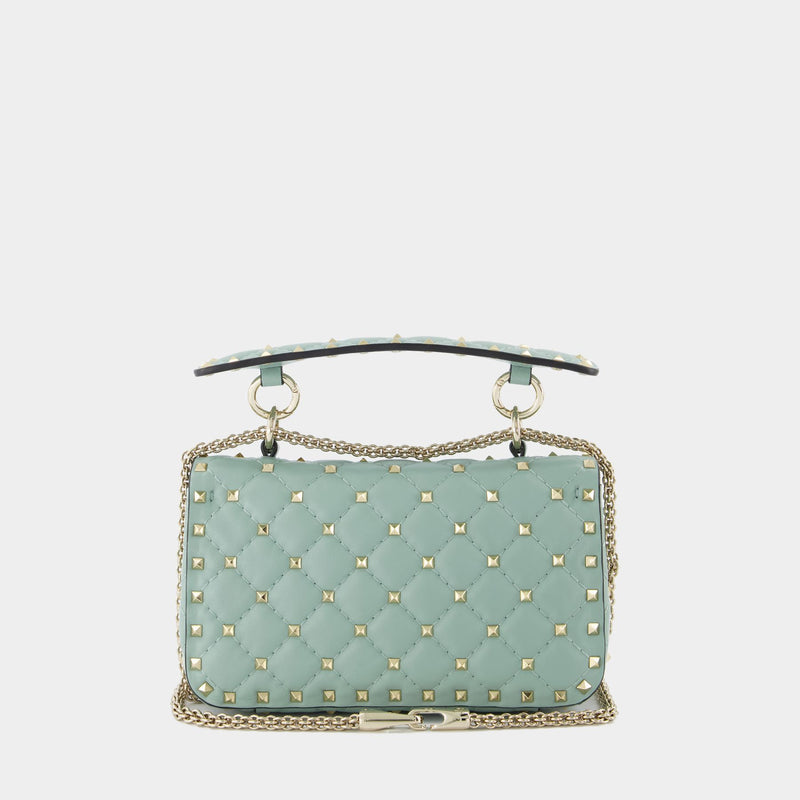 Valentino Rockstud Spike Leather Crossbody Chain Wallet