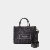 Athena Medium Tote Bag - Versace - Cotton - Black