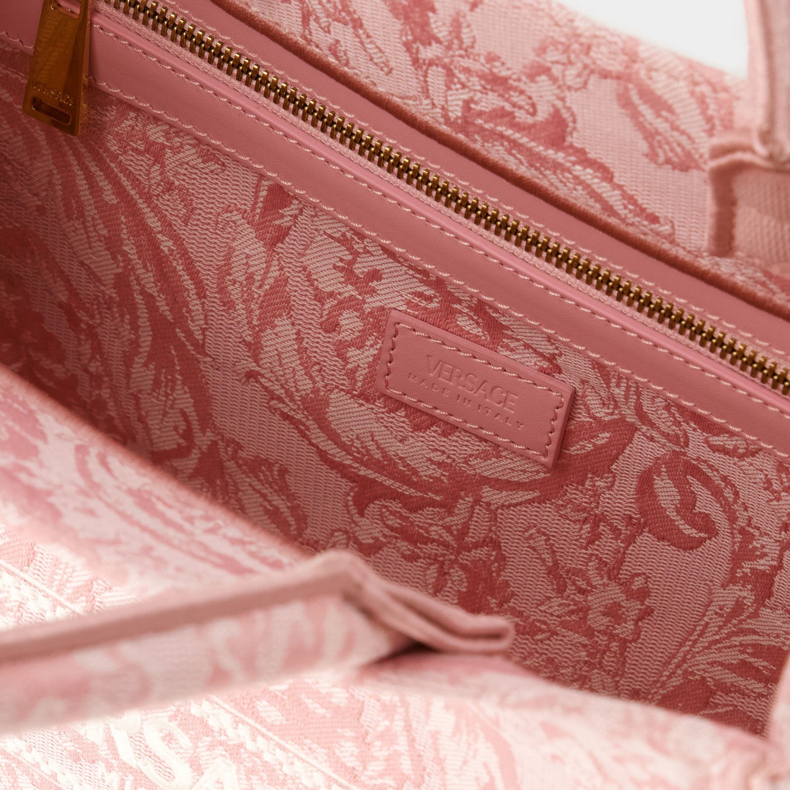 Athena Medium Tote Bag Versace Cotton Pink