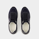 New Runner Sneakers - Versace - Leather - Blue Navy